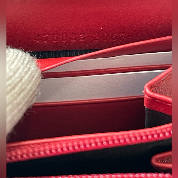 Gucci leather Sylvie zippy around wallet (red) - Picture 11 of 17